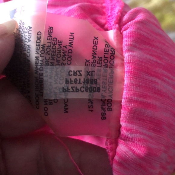 Pink & White Performance Tee with Back Hole Accent - Picture 10 of 11